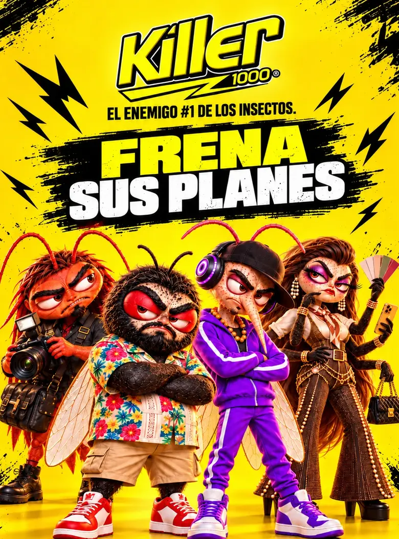 La Cucaracha Paparazzi, la Mosca Foodie, el Zancudo DJ y la Araña Decoradora